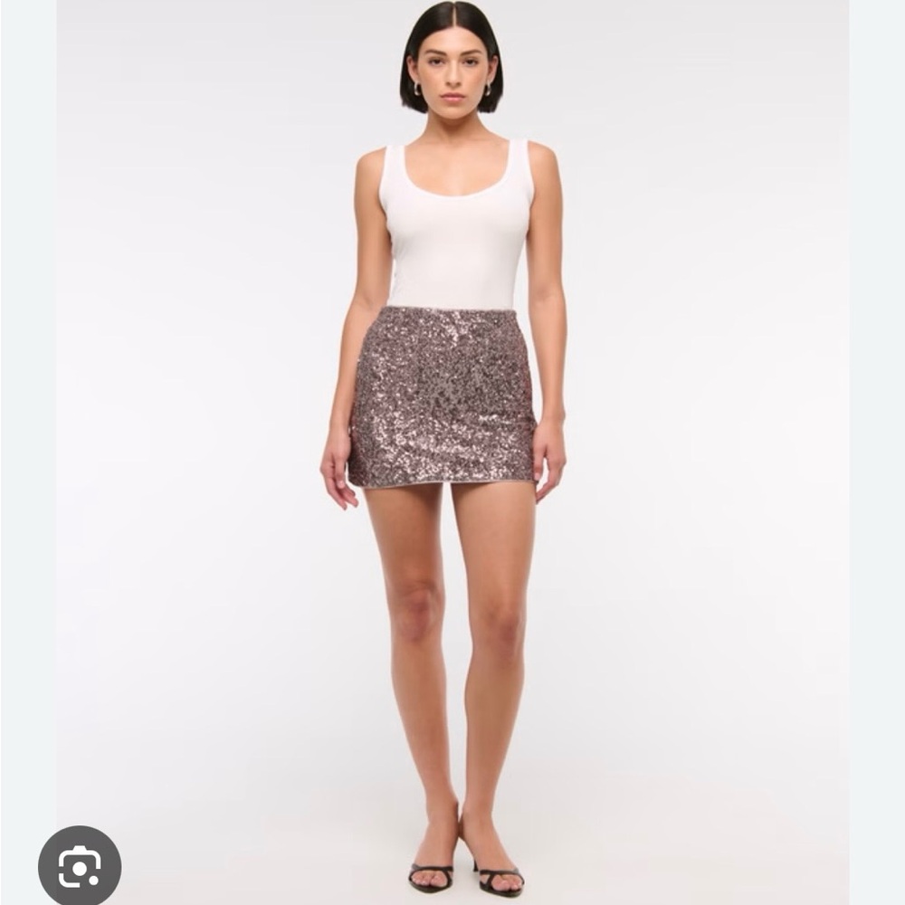 Abercrombie & Fitch Glitter Mini Skirt - Silver